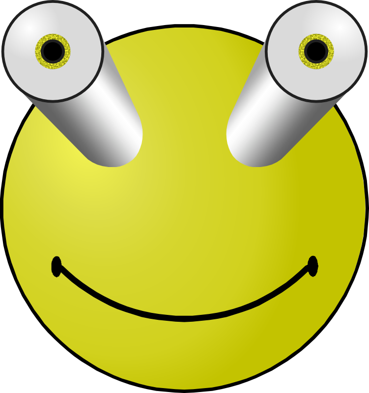 Fun Smiley Face with Binocular Eyes - Playful Emoji Illustration