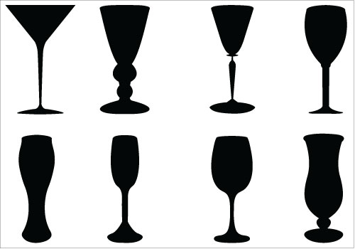 Wine Glass Silhouette Vector Beverage GlassesSilhouette Clip Art