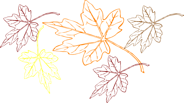 Falling Leaves Multiple Colors clip art - vector clip art online 