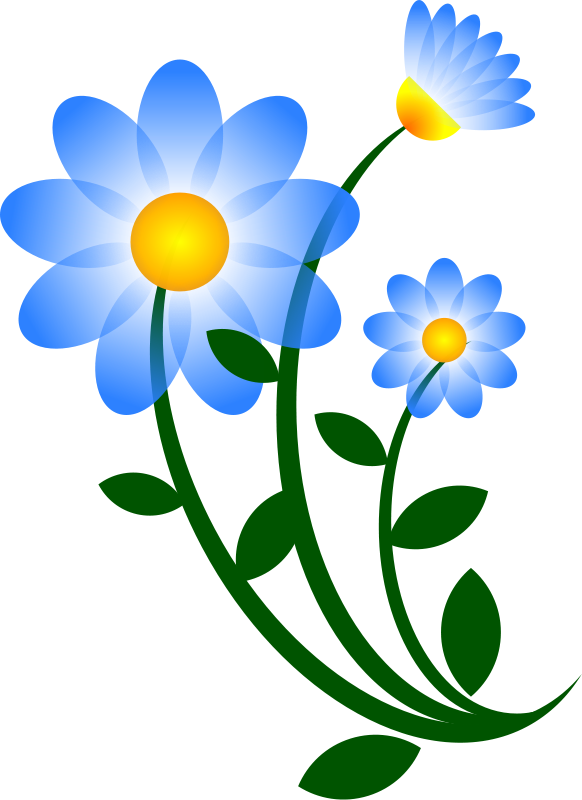 blue flower clip art border
