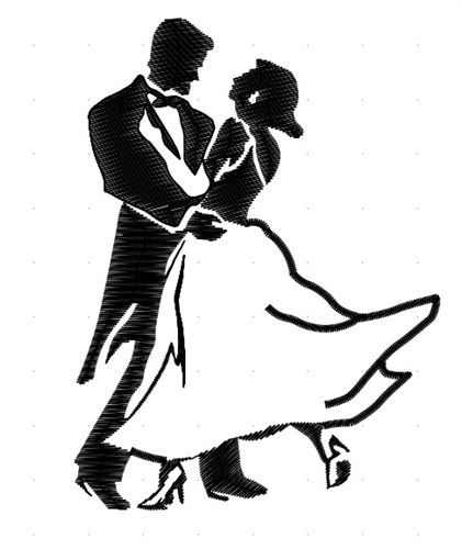 Men Embroidery Design: Dancing Couple from King Graphics