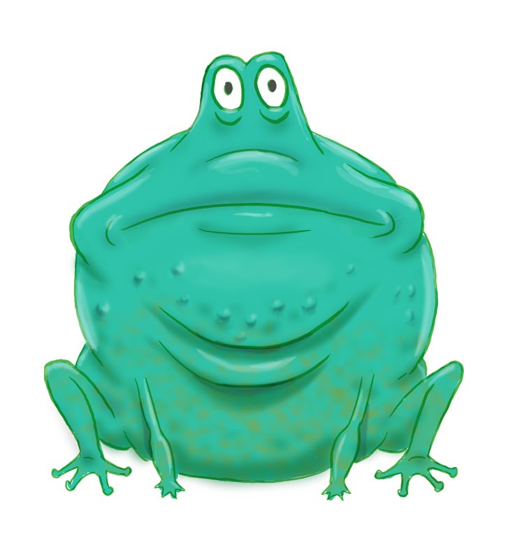 Friendly Cartoon Frog Illustration - Playful Amphibian Character Design
