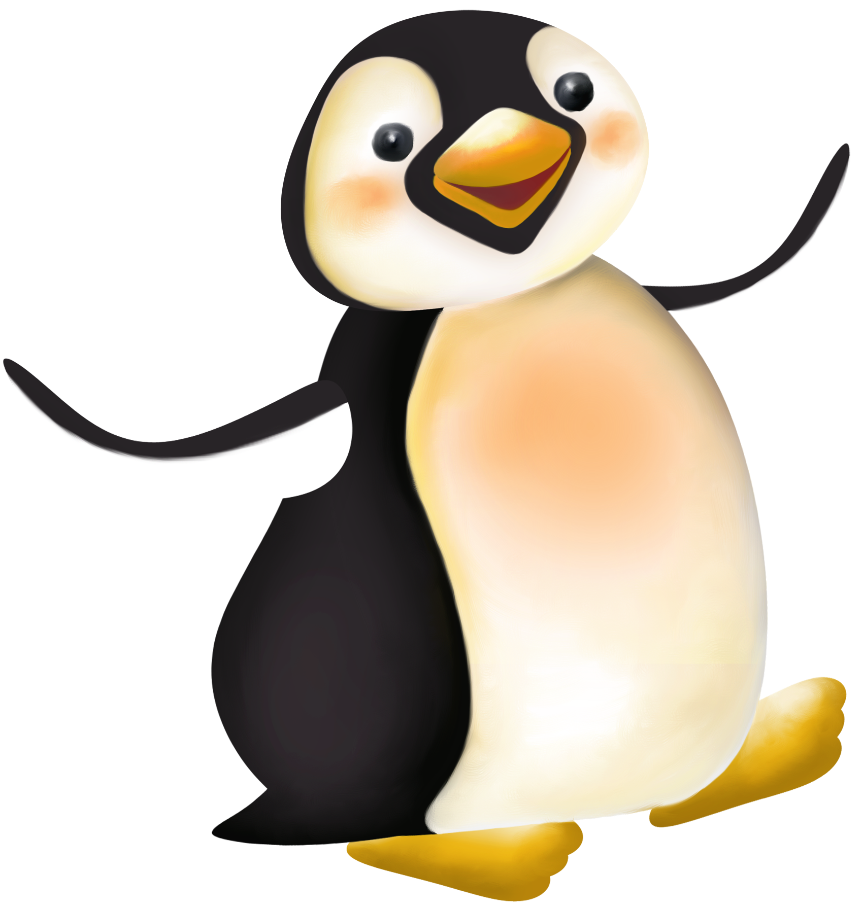 Penguin in blue T-shirt clipart. Free download transparent .PNG