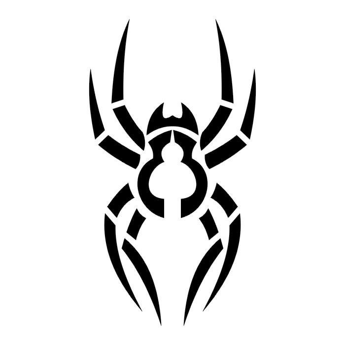 Black Tribal Spider Logo on White Background Tattoo Design Stencil Vector  Illustration Stock Vector  Adobe Stock