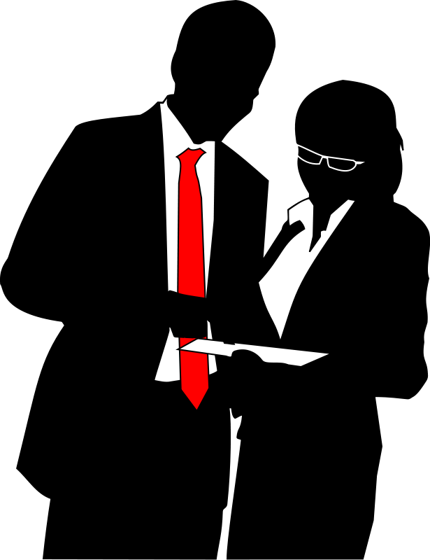 Stylized silhouette of a suited figure with red tie, sunglasses, and dramatic pose against black background.