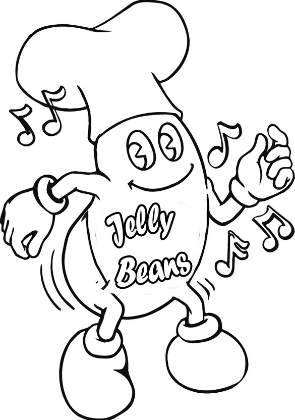 Printable Jelly Beans Sway Coloring For Kids - Food Coloring Pages 
