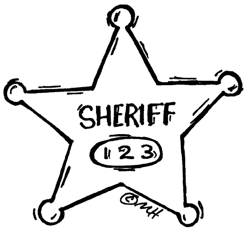 sheriff badge clip art black and white