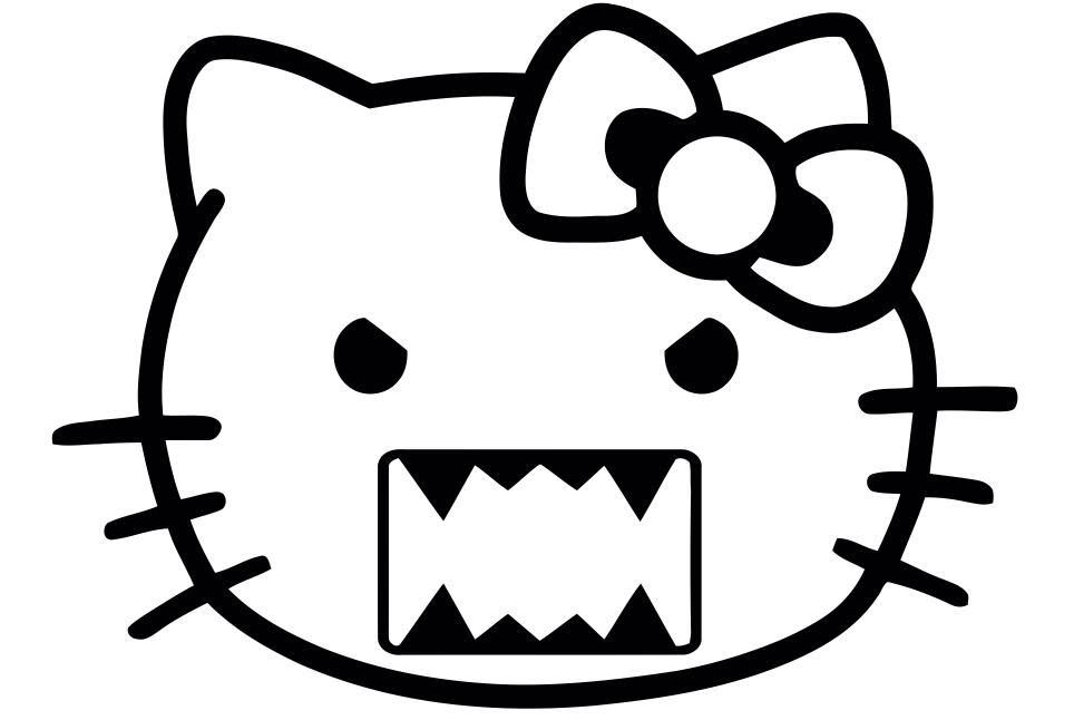 hello kitty domo Colouring Pages