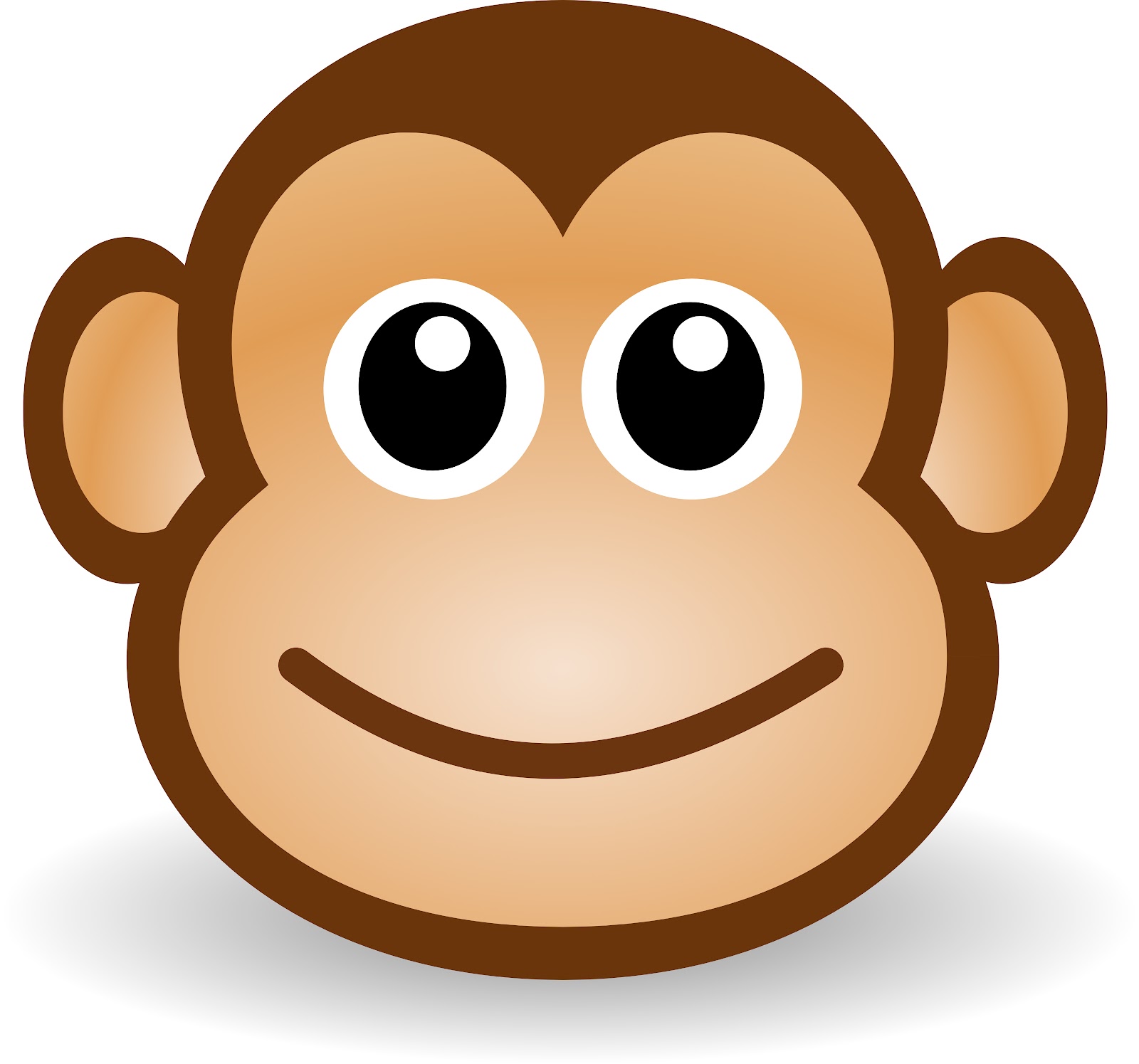 Smiling Cartoon Monkey Face - Free Vector Illustration