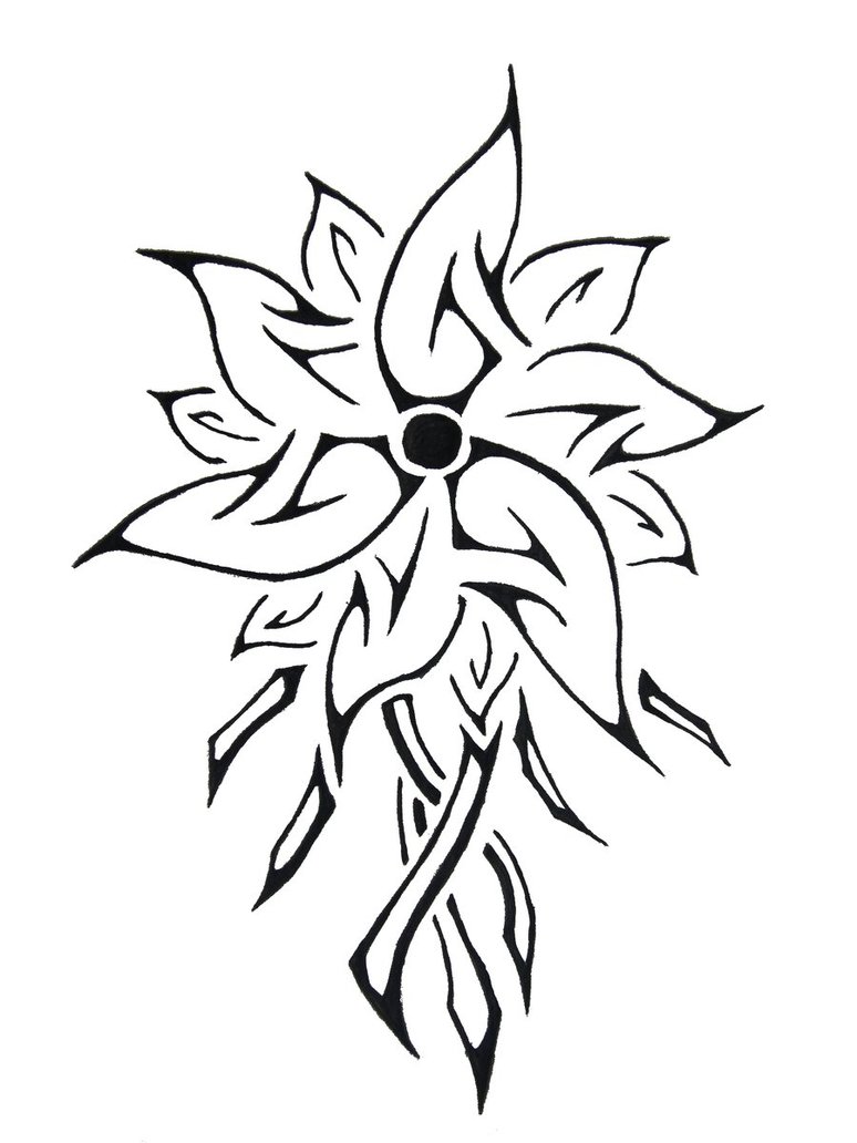 Tato Tribal Bunga Simple : Free Tribal Flower Tattoo Designs Download.