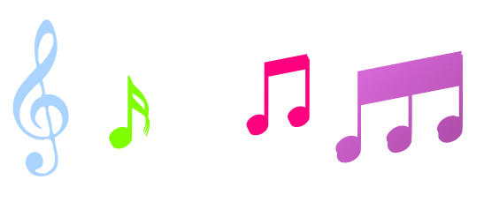 single colorful music notes