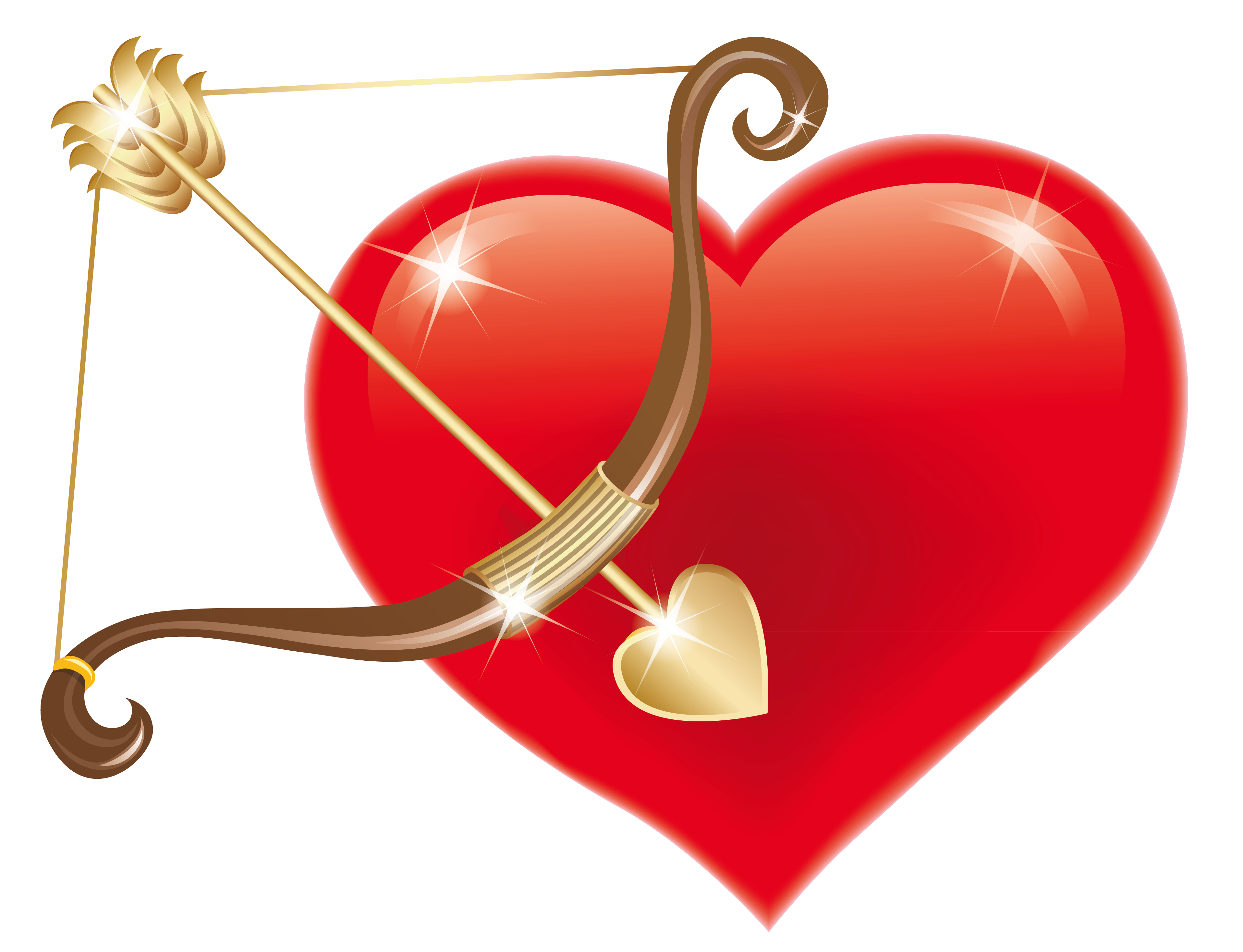 Red Heart with Cupid Bow PNG Clipart Picture