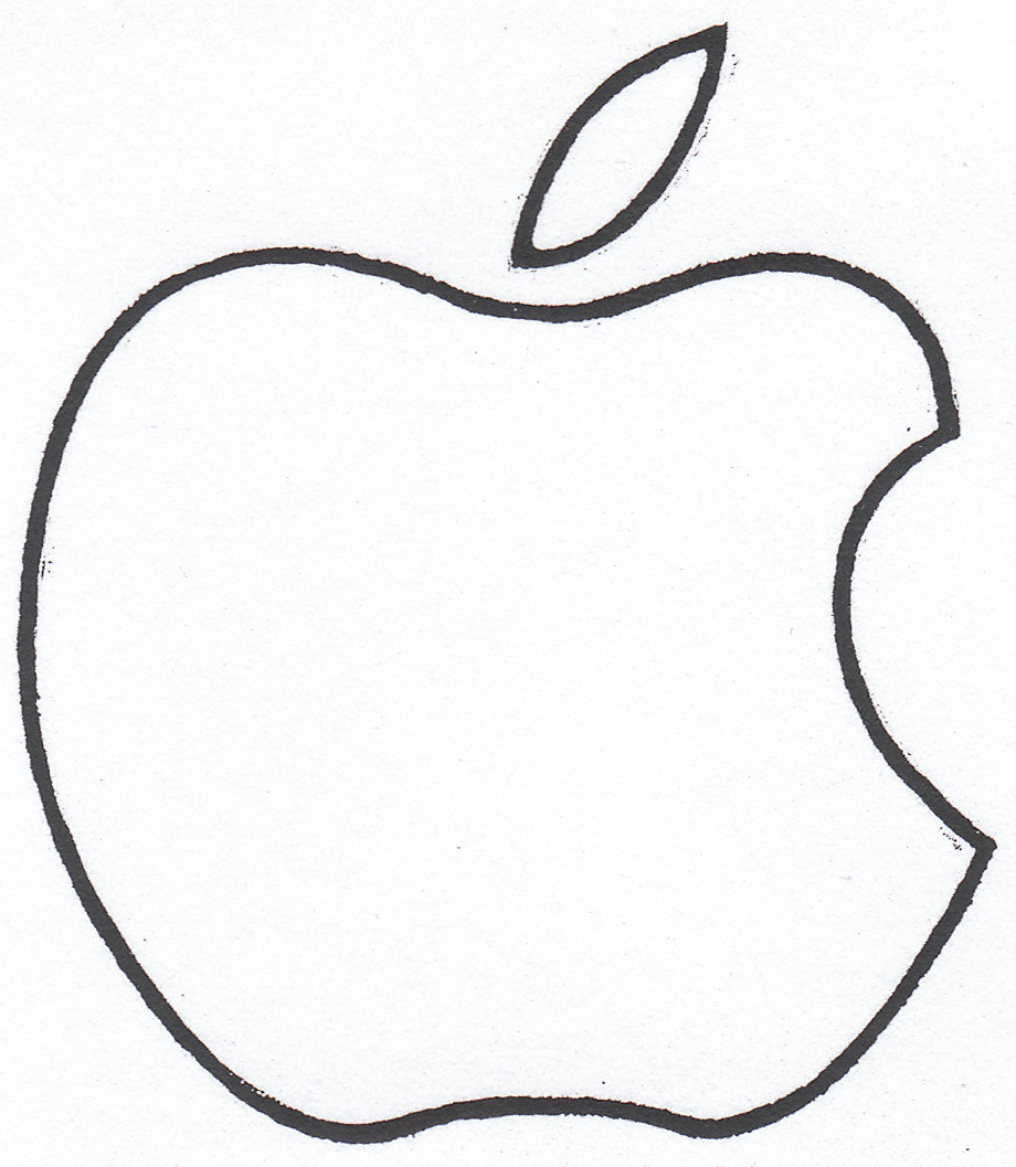 Pix For  Outline Of Apple Logo