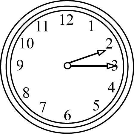 Black and White Quarter Past the Hour Clock Clip Art - Black and 