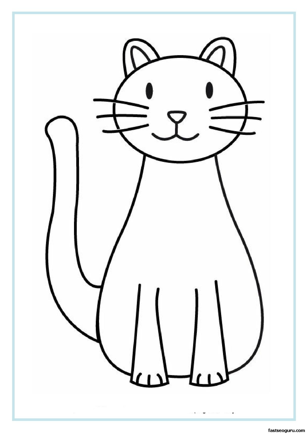 free printable cat coloring pages for kids - cute cat coloring pages to ...