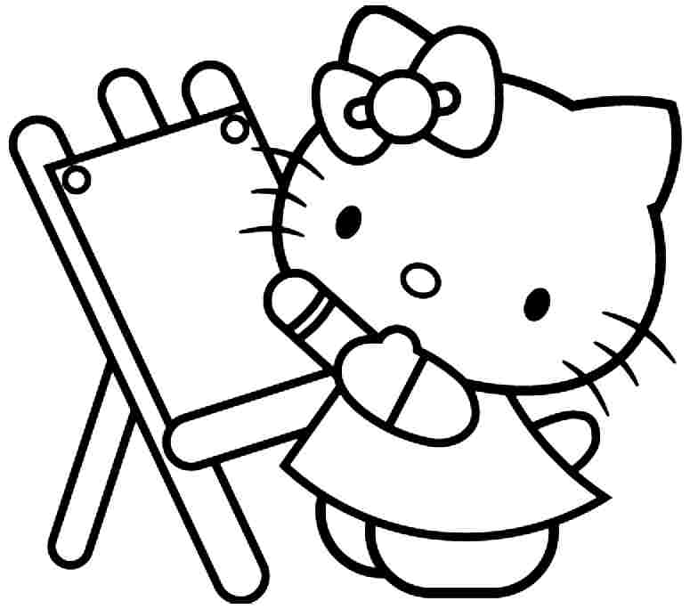 print cartoon hello kitty - Clip Art Library