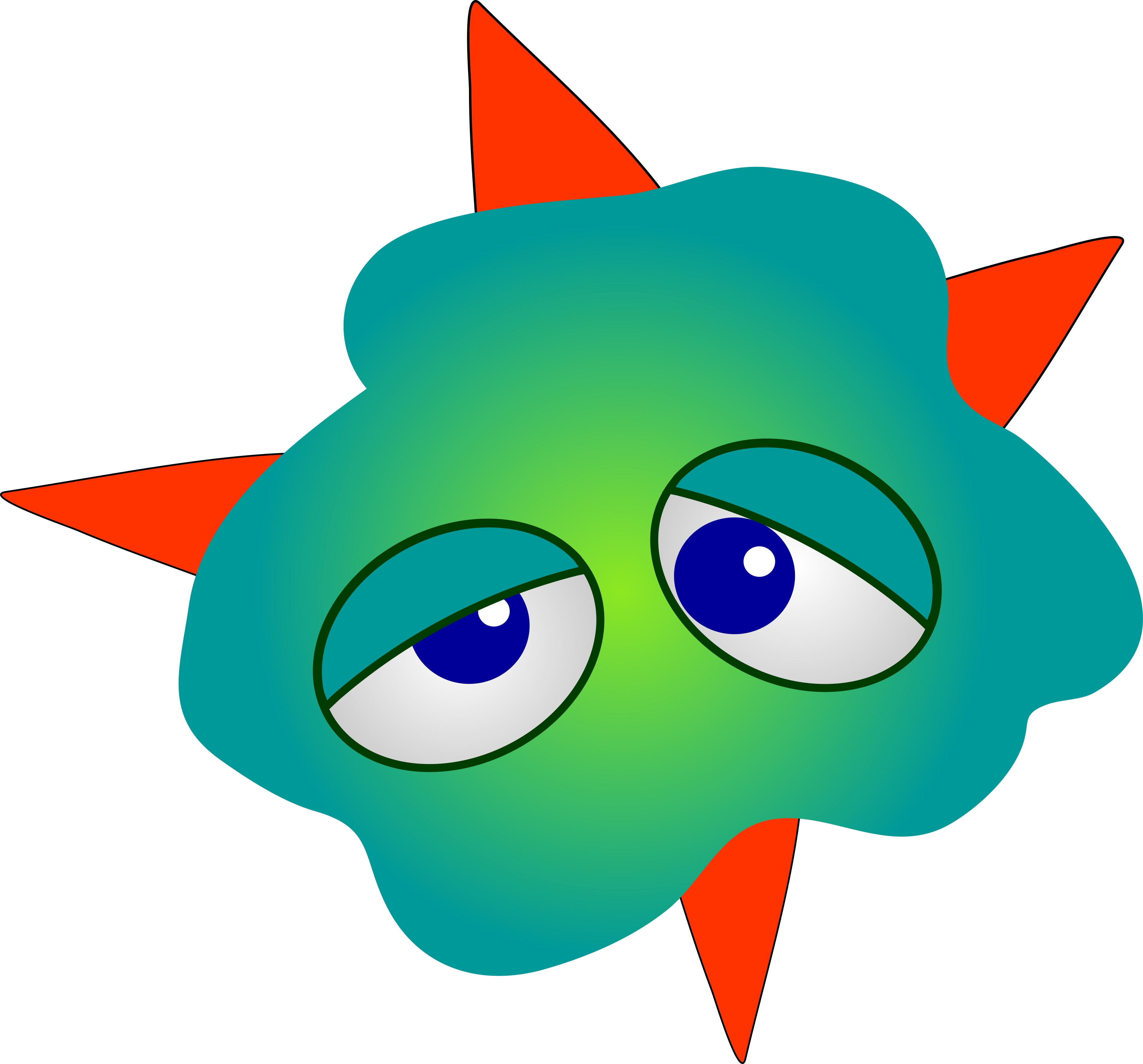 Playful Spiky Creature Illustration - Free Vector Art for Creative Projects