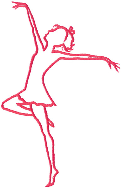 Music Embroidery Design: Tall Dancer Outline from Grand Slam Designs