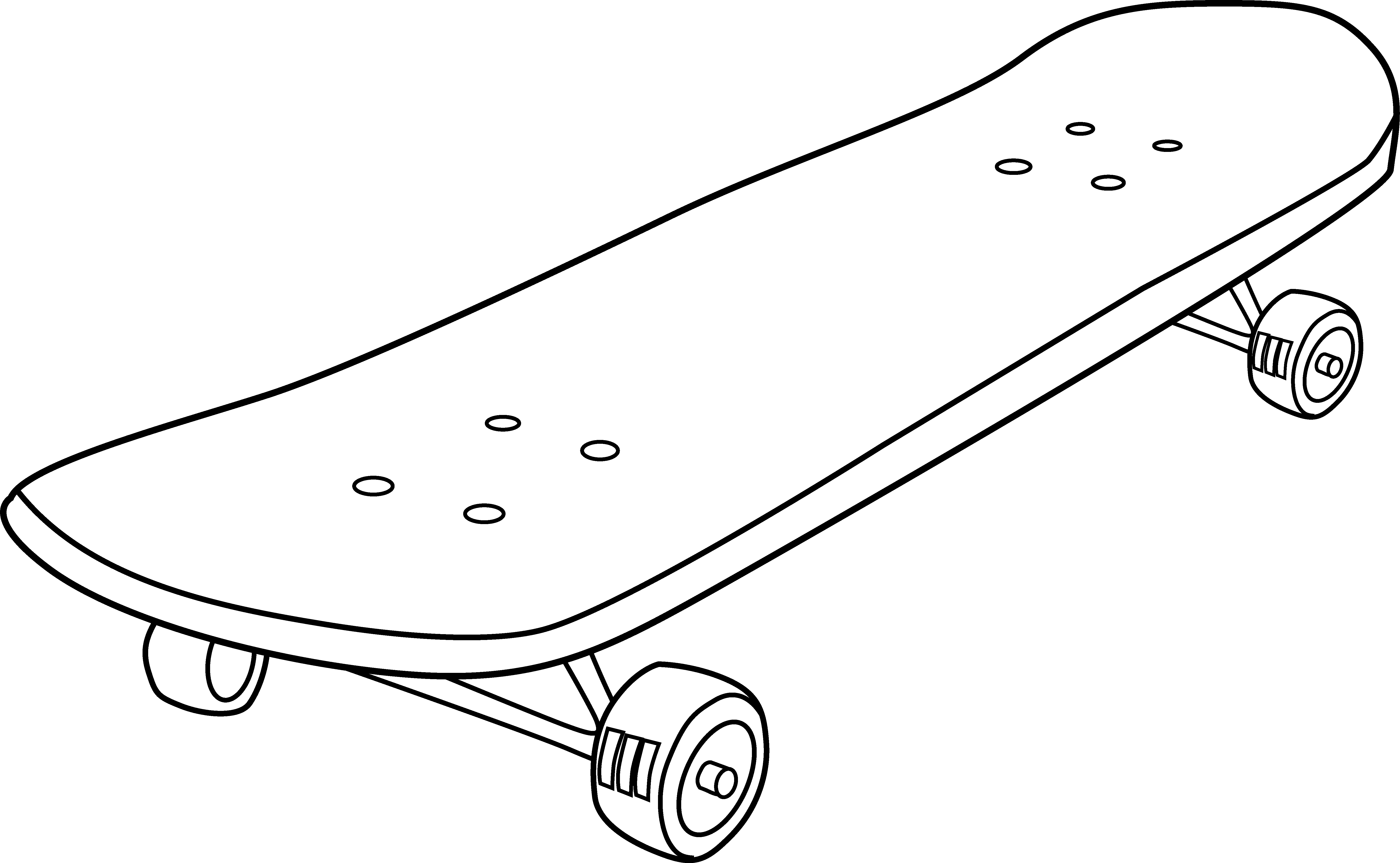 skateboard colouring page - Clip Art Library