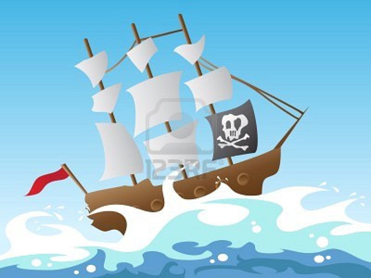 cartoon pirate ship storm - Clip Art Library