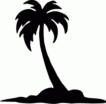 palm tree sillhouette - negative space | Silhouette Cameo 