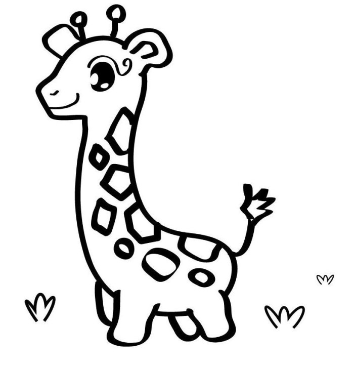 baby giraffe drawing easy - Clip Art Library