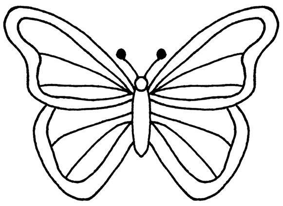 Butterfly Outline Template | Free coloring pages | Templates 