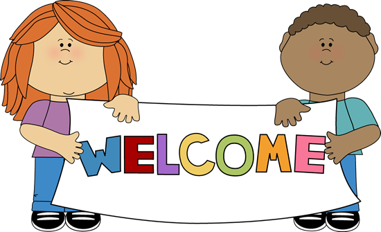 Kids Holding a Welcome Sign Clip Art - Kids Holding a Welcome Sign 