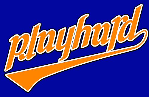 Play Hard Logo - Bold Sports Motto Design