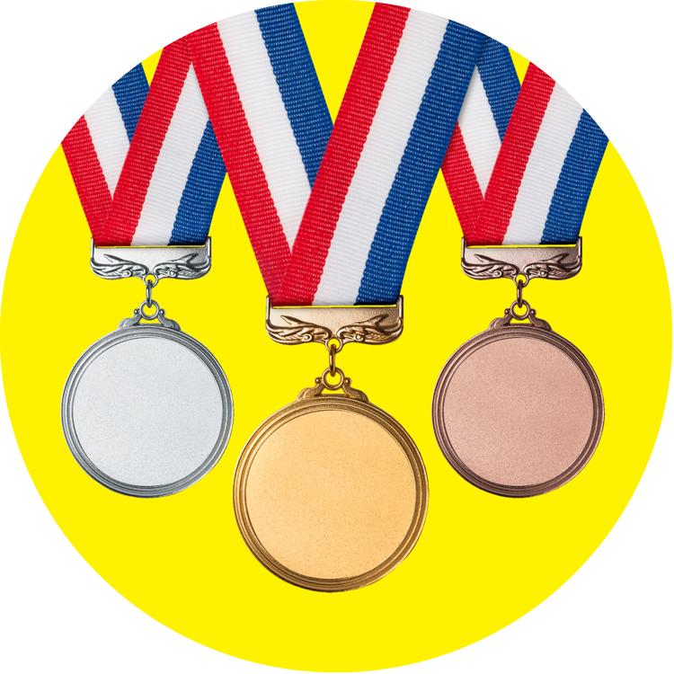 Olympic-Style Medals - Gold, Silver, Bronze Award Symbols