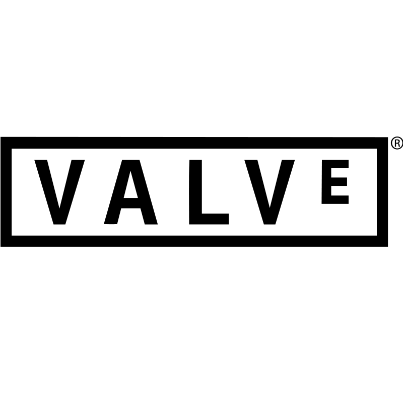 Black "VALVE" logo in bold sans-serif font inside a white rectangle with black border, registered trademark symbol on right.