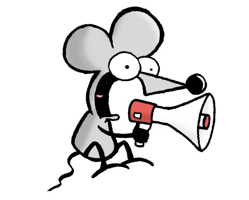 Mouse with Megaphone - Fun Illustration for Communication or Announcement Themes