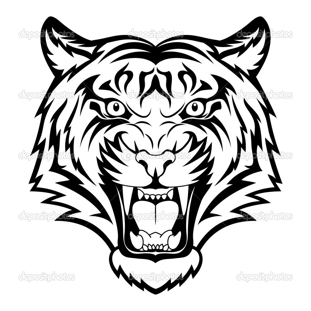 Simple Tiger Face Drawing, HD Png Download - vhv