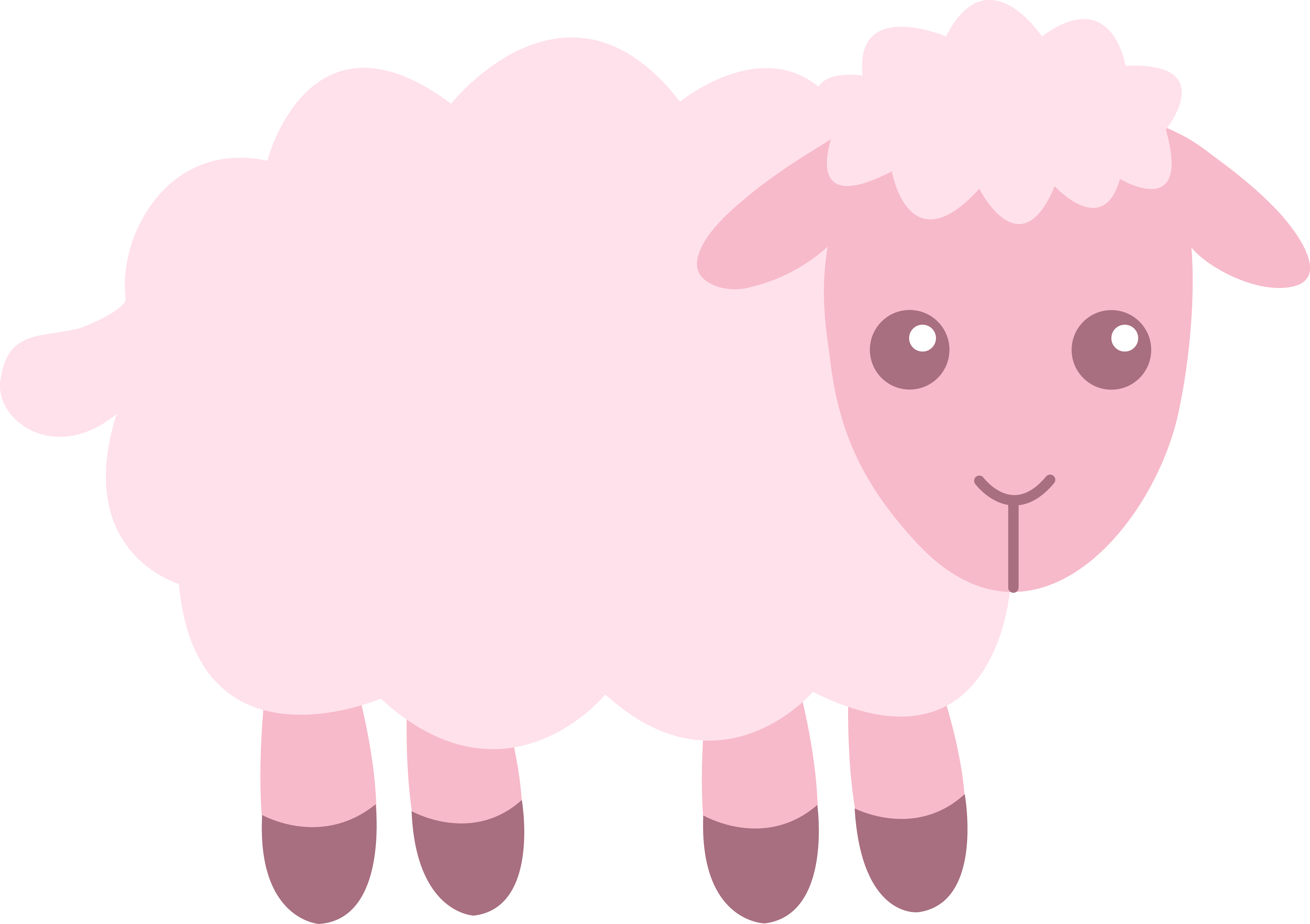 Cute Pink Sheep Clip Art - Free Clip Art