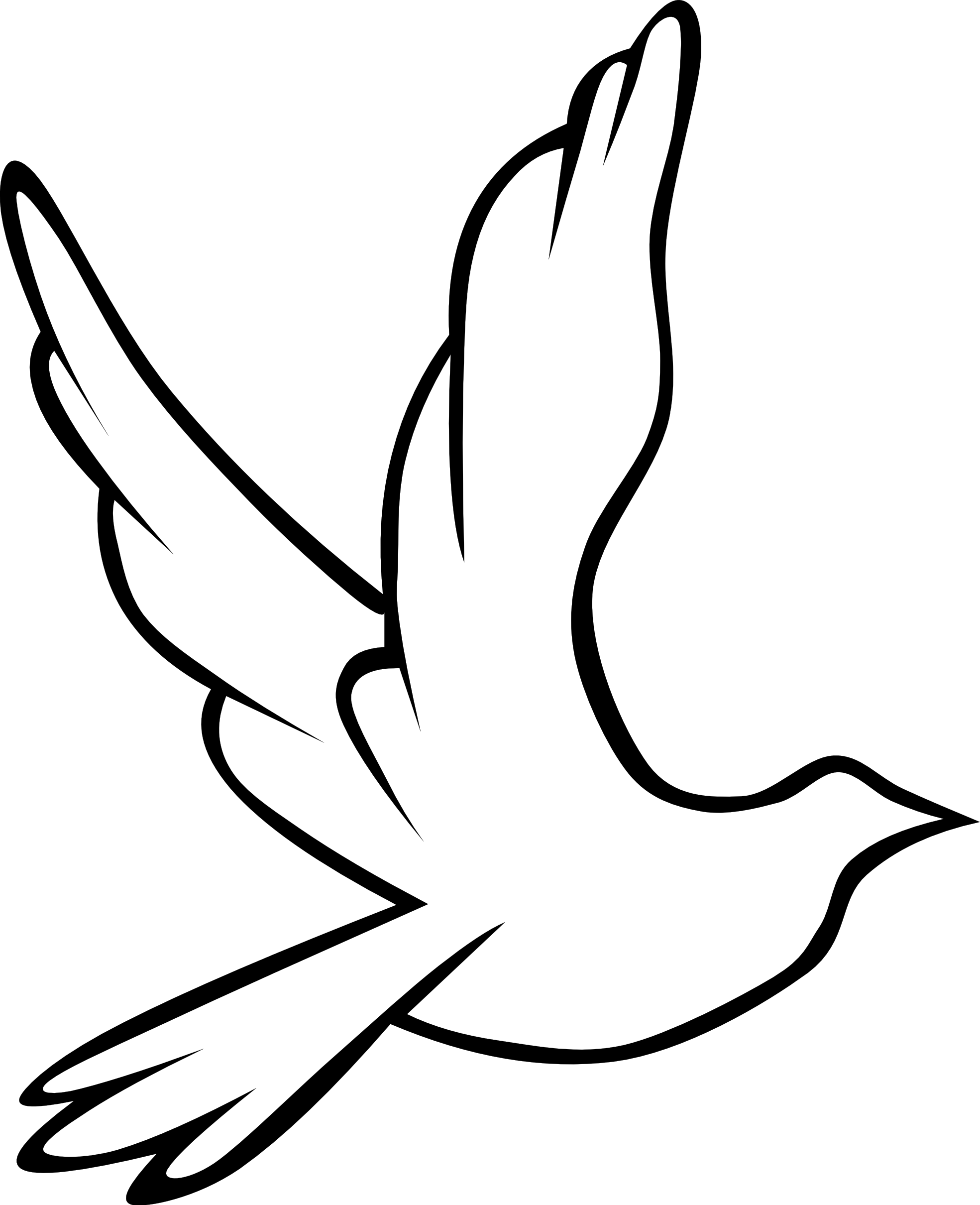 clipartist.net » Clip Art » peace dove 1 94 black white line art 