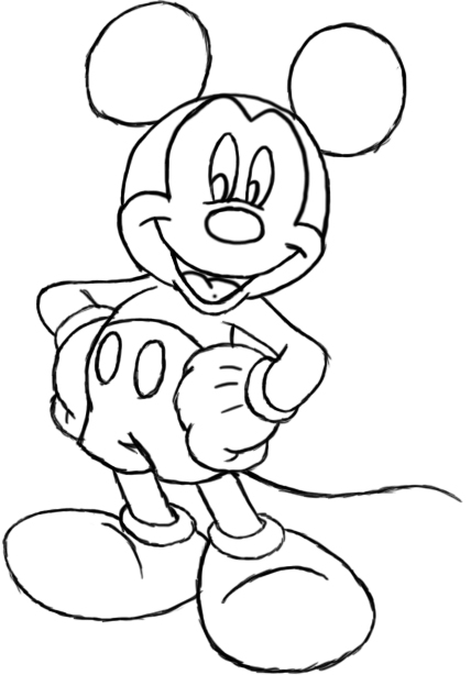 How To Draw Minnie Mouse In A Few Easy Steps Easy Drawing - Mickey Mouse  Sketch Drawing, HD Png Download , Transparent Png Image - PNGitem