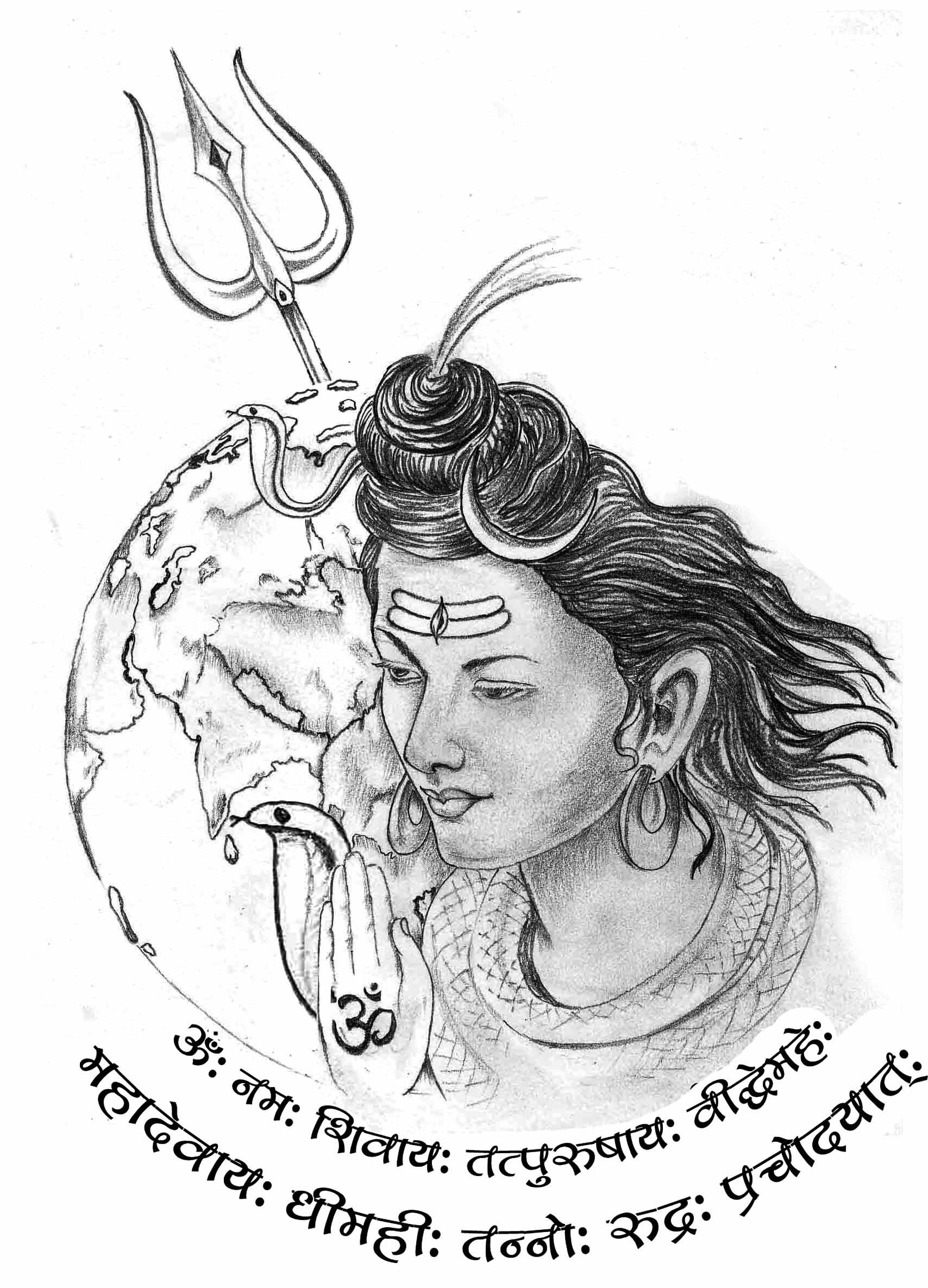 lord shiva sketch for tattoo