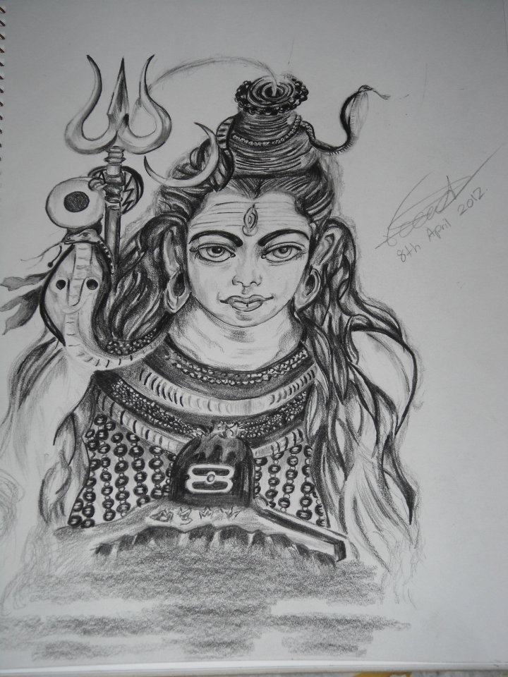 Shiva Drawing by Nitin Gambhir | Saatchi Art