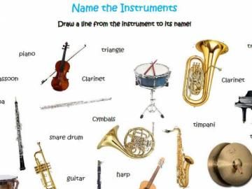 Draw a line from the instrument name to its image. | Teaching 