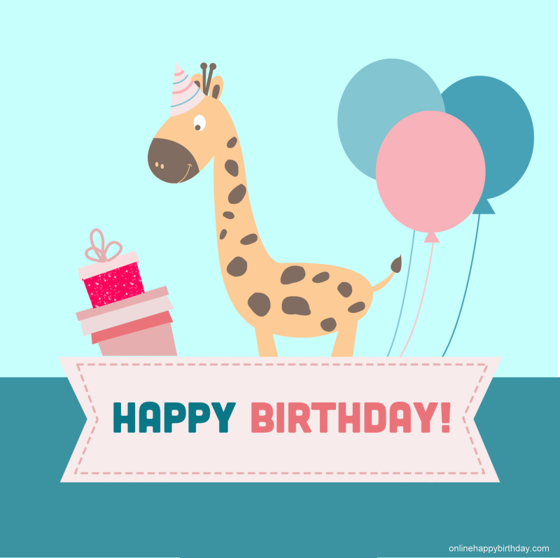 happy birthday giraffe gif