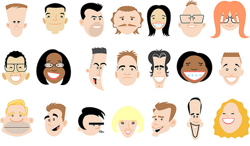 cartoon faces of people