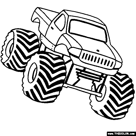 Monster Truck Color Pages - Drawing Kids
