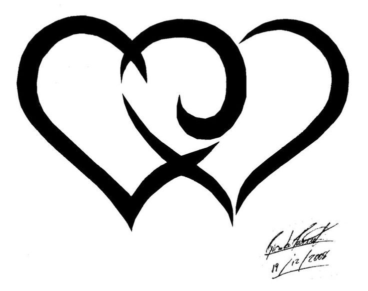 Heart Tattoo Design Silhouette  Silhouettepics