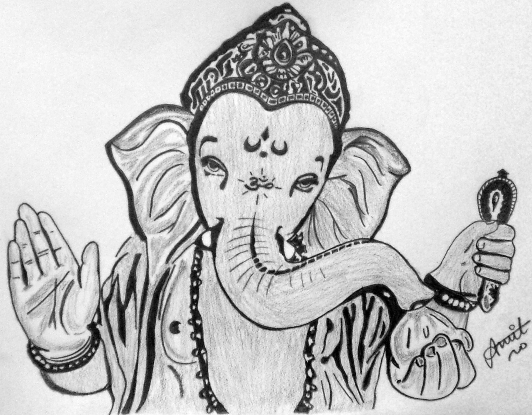 Ganesha Drawing | Ganesha drawing, Ganesh art paintings, Word art drawings