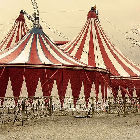 Vintage circus tent photo-red and white stripes. I love circus 