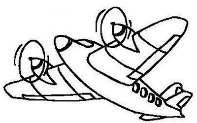 Twin-Propeller Aircraft Illustration - Classic Aviation Sketch