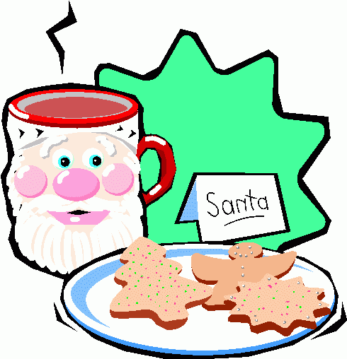 santa eating cookies clip art