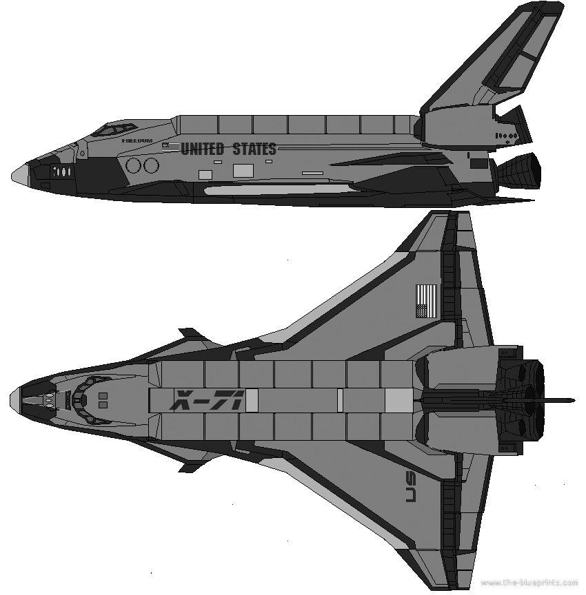 X-71 Experimental Spaceplane Technical Diagrams | Aerospace Blueprints