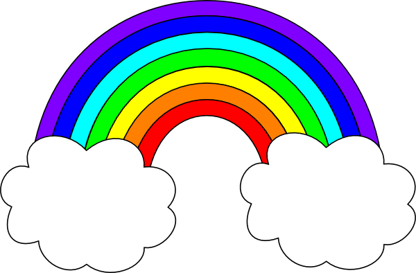 Rainbow With Clouds clip art - vector clip art online, royalty 