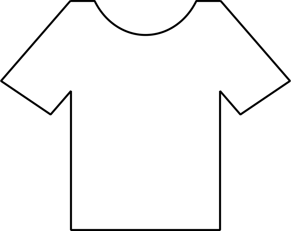 Transparent Tshirt Outline Png T Shirt Template White Png, Png Download ...